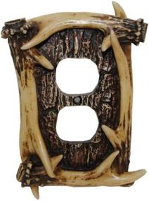 img 1 attached to Discover High-End Brown Rustic Antler Outlet Cover Wall Plate by HiEnd Accents, 5 inch x 3.5 inch x 0.5 inch