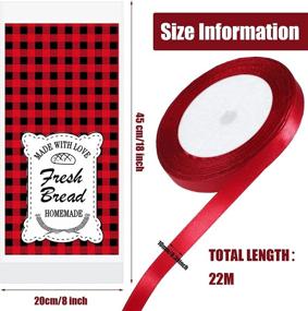 img 3 attached to 100 Pieces Large Clear Christmas Bread Bags with Red Buffalo Plaid Design, Includes 1 Roll of Tie Ribbon – 18 x 8 Inch Transparent Grocery Plastic Bags for Homemade Bread, Perfect for Daily Use