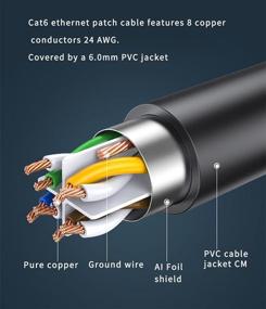 img 1 attached to JUXINICE Кабель сети Cat6 с углом поворота 90 градусов 3 фута Интернет-сетевой LAN кабель Cat 6 высокой скорости Компьютерный провод черного цвета (3)