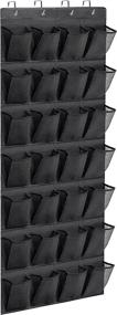 img 4 attached to 👠 28-Pocket Over the Door Shoe Organizer: Space-Saving Shoe Rack for Men, Women & Kids - Black