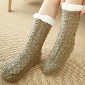 img 1 attached to Cozy Engmoo Fleece Lining Slipper: Perfect Christmas Girls' Clothing, Socks & Tights Combo