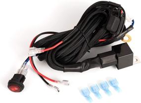 img 4 attached to 🔌 Wiring Harness for LED Light Bar - Yvoone-Auto 12V 40A Rock Switch Relay Fuse Nylon Kit for Fog Lights, Heavy Duty Work Light Bar, Offroad LED Pods Wire Kit for Truck UTV ATV Boat - 2 Lead