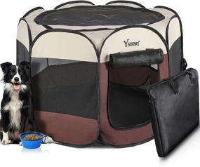 img 4 attached to Ysding Portable Foldable Pet Playpen: The Perfect Travel Companion for your Fur Babies - Available in 3 Sizes!