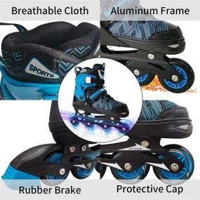 img 1 attached to 🎉 Unleash Fun and Safety with Nattork Adjustable Inline Skates for Kids - Full Light up Wheels for Boys and Girls