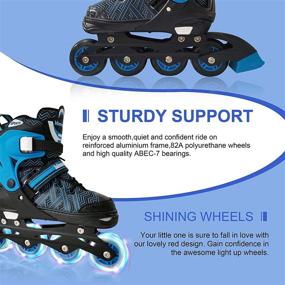 img 2 attached to 🎉 Unleash Fun and Safety with Nattork Adjustable Inline Skates for Kids - Full Light up Wheels for Boys and Girls