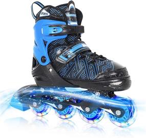 img 4 attached to 🎉 Unleash Fun and Safety with Nattork Adjustable Inline Skates for Kids - Full Light up Wheels for Boys and Girls