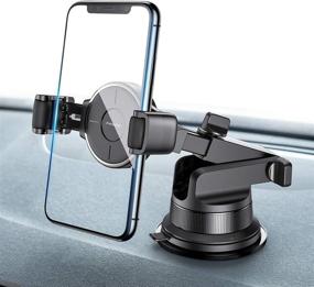 img 4 attached to Ainope Car Mount Holder: Universal Memory Cell Phone Cradle with Strong Sticky Suction Cup for iPhone and More