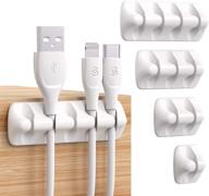 🔌 syncwire cable clips: organize cable cords with self-adhesive usb cable holder system - ideal for home, office, car, nightstand, desk (5 pack, white) logo