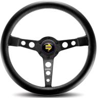 🔘 momo black prototipo pro35bk2b 350mm steering wheel with leather grip logo
