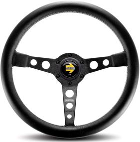 img 1 attached to 🔘 MOMO Black Prototipo PRO35BK2B 350mm Steering Wheel with Leather Grip