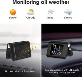 img 2 attached to 🚗 Enhanced TPMS Solar Power Tire Pressure Monitoring System | LCD Real-time Display | 4 External Sensors | Auto Alarm | Universal Fit