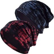 2-pack slouchy beanie for men/women - oversized baggy skull cap summer thin knit hat by einskey logo