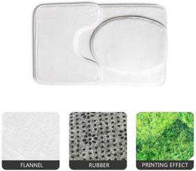 img 2 attached to 🛀 Black Marble Bathroom Mats Set: Soft Bath Rug, Toilet Lid Cover - 3 Piece Fannel Accessories Decor Set by UNICEU