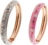 🦋 ujoy flower butterfly enameled jewelry: gold plated hinged bangle bracelets sets for kids girls - elegant 55d26-d24 collection logo