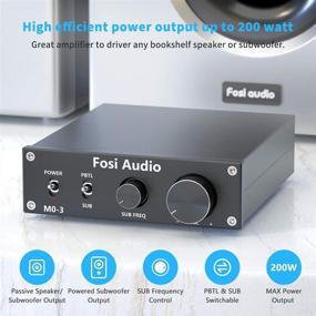 img 1 attached to Powerful 200W Mini Mono Subwoofer Amplifier - Fosi Audio M03: Full-Frequency and Sub Bass Switchable, Perfect for Home Theater & Single Power Subwoofer