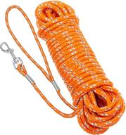 segzwlor reflective nylon check cord leash - 30 ft / 50 ft long rope lead for small medium dogs, cats - ideal for swimming, walking, camping, yard play - outdoor essential logo