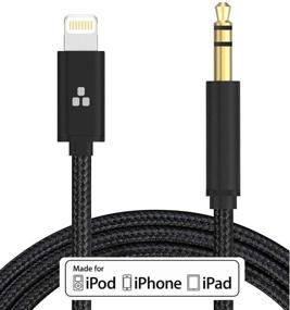 img 4 attached to High-Quality Apple MFI Certified Aux Lightning Cord - iPhone Audio Link to Car Jack, Headphones & Speakers - Black