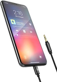 img 2 attached to High-Quality Apple MFI Certified Aux Lightning Cord - iPhone Audio Link to Car Jack, Headphones & Speakers - Black