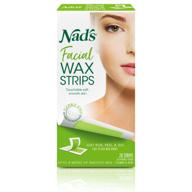 🌸 nad's hypoallergenic facial wax strips - suitable for all skin types - women's facial hair removal at-home waxing kit with 20 face wax strips + 4 soothing oil wipes logo