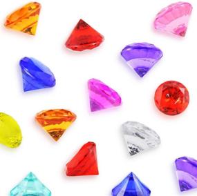 img 1 attached to 💎 KangRuiZhe Acrylic Crystal Diamond Crystals Treasure - 50pcs, for Chest Hunt Party, Vase Fillers, Events, Weddings, Birthdays - Decorative Favors 20mm Round