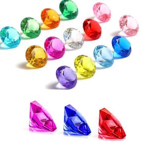 img 4 attached to 💎 KangRuiZhe Acrylic Crystal Diamond Crystals Treasure - 50pcs, for Chest Hunt Party, Vase Fillers, Events, Weddings, Birthdays - Decorative Favors 20mm Round