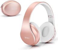 🎧 wireless over ear bluetooth headphones, wxy girls v5.0 with built-in mic, micro tf, fm radio, soft earmuffs & lightweight - rose gold for iphone/samsung/pc/tv/travel logo