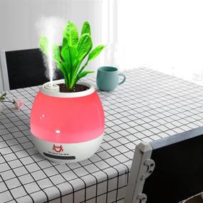 img 2 attached to 🔊 Wireless Bluetooth Speaker Mini Humidifier with LED Kids Night Light - Home Office Desk Decorative DIY Planting, Smart Flower Pots, Indoor Plastic Planter (White)