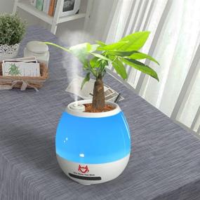 img 1 attached to 🔊 Wireless Bluetooth Speaker Mini Humidifier with LED Kids Night Light - Home Office Desk Decorative DIY Planting, Smart Flower Pots, Indoor Plastic Planter (White)