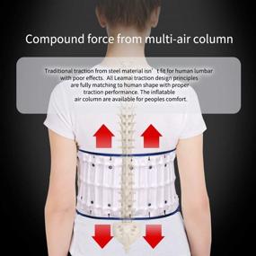 img 1 attached to 🔘 LEAMAI Decompression Back Belt - Enhanced Back Support with Bold Air Column for Effective Back Pain Relief, Type I, White, Size L (32-47 inches)