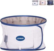 🔘 leamai decompression back belt - enhanced back support with bold air column for effective back pain relief, type i, white, size l (32-47 inches) logo