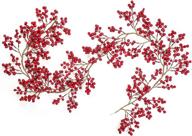 vibrant red berry garland for festive winter décor - 6ft flexible artificial christmas garland by artiflr логотип