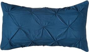 img 2 attached to 🌙 Набор одеял и подушек Ella Pinch Pleat - Avondale Manor, 7 предметов, реверсивный, размер King, в цвете темно-синий