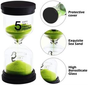 img 3 attached to DARUNAXY 6 Pack Colorful Sand Timer Set for Games, Classroom, Home, and Office - 1 min, 3 mins, 5 mins, 10 mins, 15 mins, 30 mins