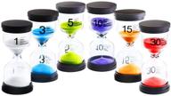 darunaxy 6 pack colorful sand timer set for games, classroom, home, and office - 1 min, 3 mins, 5 mins, 10 mins, 15 mins, 30 mins logo