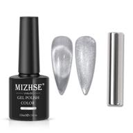 🐱 mizhse 10ml universal cat eye gel nail polish - bright silver uv glitter varnish with magnetic effects (silver) logo