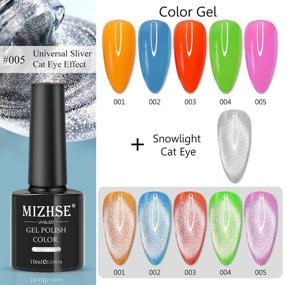 img 3 attached to 🐱 MIZHSE 10ml Universal Cat Eye Gel Nail Polish - Bright Silver UV Glitter Varnish with Magnetic Effects (Silver)