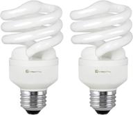 💡 compact fluorescent light bulb t2 spiral cfl - 4100k cool white, 13w (60w equivalent) - pack of 2 логотип