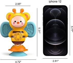 img 1 attached to 🐝 Tinabless Suction Cup High Chair Toy: Bee-themed Musical Toy with LED Lights for Infants - Developments Toy with Tray for Ages 6 Months and Up - Perfect Newborn Gift for Boys and Girls