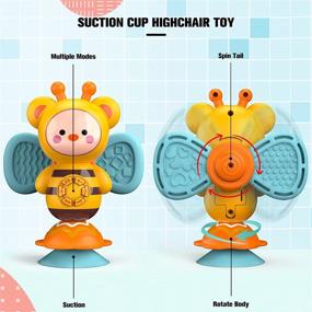 img 3 attached to 🐝 Tinabless Suction Cup High Chair Toy: Bee-themed Musical Toy with LED Lights for Infants - Developments Toy with Tray for Ages 6 Months and Up - Perfect Newborn Gift for Boys and Girls