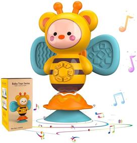 img 4 attached to 🐝 Tinabless Suction Cup High Chair Toy: Bee-themed Musical Toy with LED Lights for Infants - Developments Toy with Tray for Ages 6 Months and Up - Perfect Newborn Gift for Boys and Girls