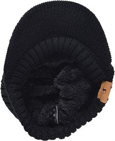 img 1 attached to 🧣 Warm Knit Beanie Visor Cap for Stylish Winter Wear by FORBUSITE