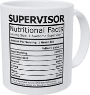 🌟 wampumtuk funny coffee mug - 11 ounces inspirational and motivational supervisor nutritional facts logo