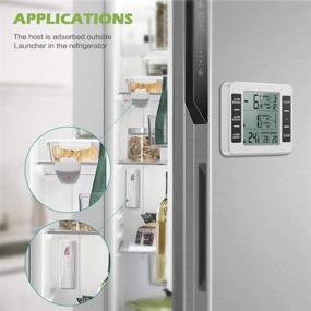 img 2 attached to 🌡️ KeeKit Wireless Refrigerator Thermometer with 2 Sensors, Audible Alarm, Min/Max Record - Indoor Outdoor, Digital Freezer Thermometer for Home, Kitchen – White