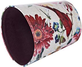 img 1 attached to 🗑️ HMANE 10L/2.64 Gallon PU Leather Trash Can: Waterproof Decorative Paper Basket in Natural Scenery Theme - Red Bird [Improved SEO]