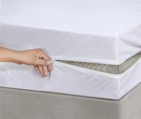 img 3 attached to 🛡️ Enhanced 6-Sided Zippered Waterproof Mattress Protector Encasement - Queen Size 60x80x15-18 Inches with Extra Deep Pocket Cover for Superior Protection and Breathability