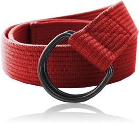img 3 attached to Eurosport Premium Canvas D Ring Belt Men's Accessories