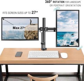 img 1 attached to 💻 Dual Monitor Desk Mount - Adjustable Arm for Two 27 Inch Computer Screens, Max 17.6lbs - MOUNTUP MU0002