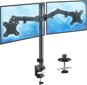 img 4 attached to 💻 Dual Monitor Desk Mount - Adjustable Arm for Two 27 Inch Computer Screens, Max 17.6lbs - MOUNTUP MU0002