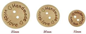 img 3 attached to 🧵 100 PCS Round 2 Hole Handmade with Love Wooden Button: Perfect Sewing Embellishment Accessory (1" /25mm Diameter)