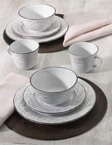 img 2 attached to 🍽️ Pfaltzgraff Trellis White 16-Piece Dinnerware Set, Service for 4, Antique White